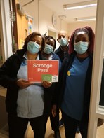 Staff celebrating Christmas on the ward