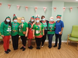 Staff dressed up as elves