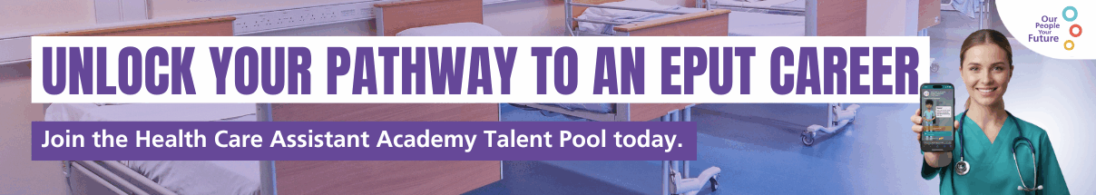 Decorative banner which says 'unlock your pathway to an EPUT career'