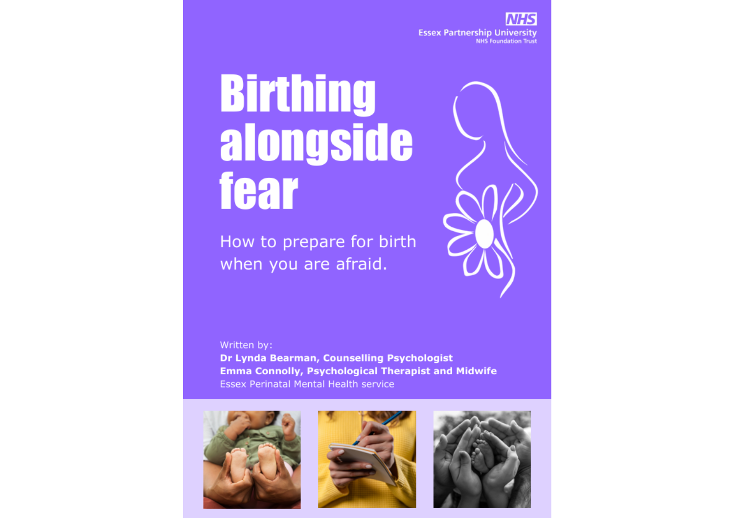 Frontpage of the birthing alongside fear booklet.