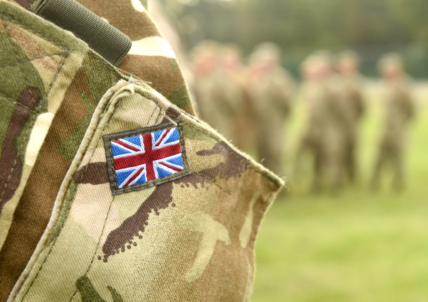 British army uniform with soldiers in the background