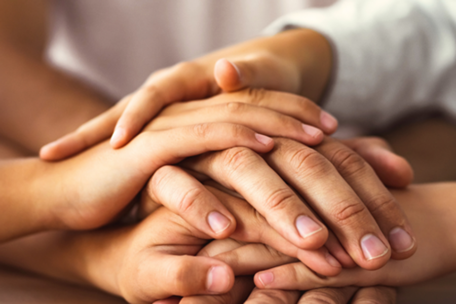 hands on top of each other