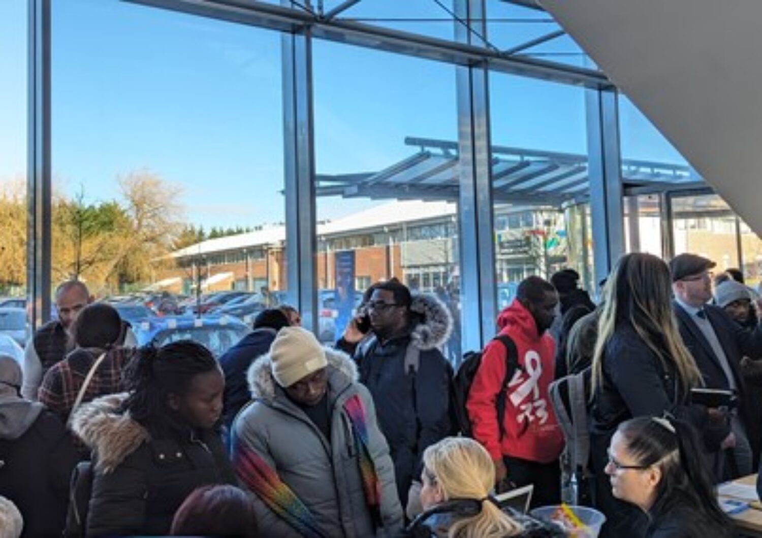 Group of people at the Harlow recruitment event